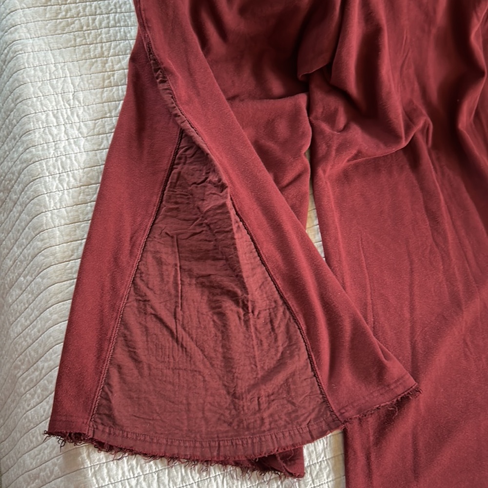 NWT Free People Movement Solid Borderline Wide Leg Pants maroon small - Picture 13 of 16